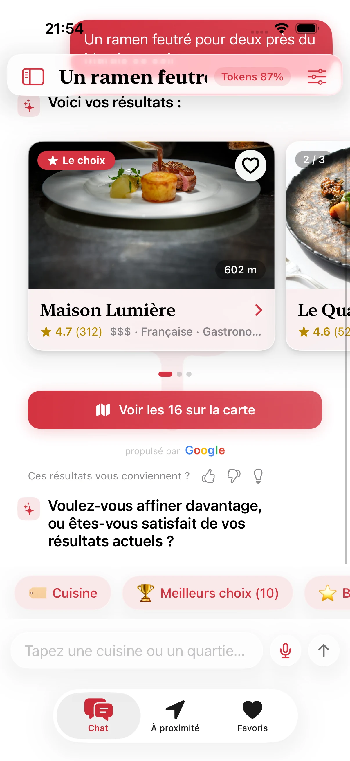 Affinez en confiance : des choix de suivi personnalisés vous aident à resserrer les résultats d'une façon qui vous ressemble vraiment.