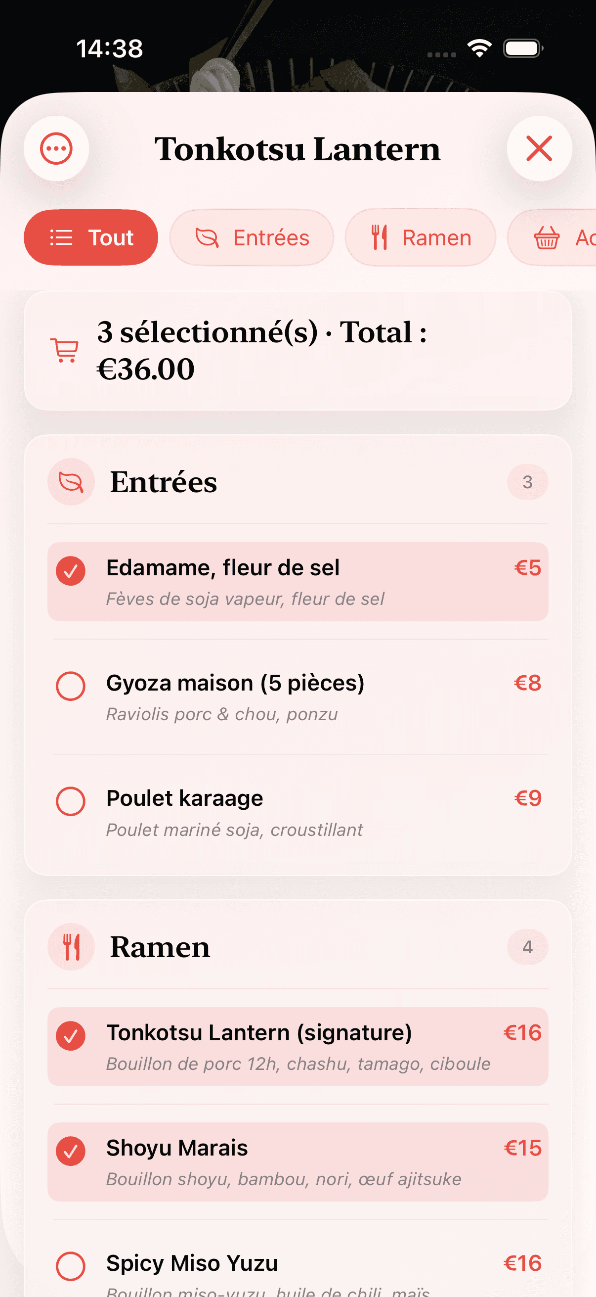 Rendez votre sortie plus futée : menu reconstitué par l'IA et estimation du prix par personne, à la demande.