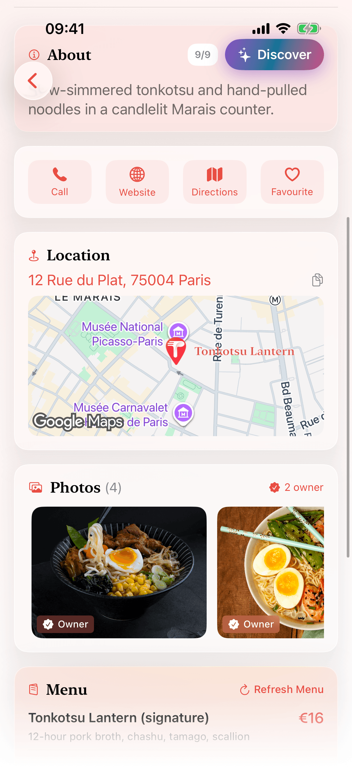 Call first, or head straight there? The restaurant view gathers the practical info you need to decide and go.